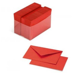 Conf. 100 biglietti+buste - F.to 4 (7,2x11cm) - Vari Colori